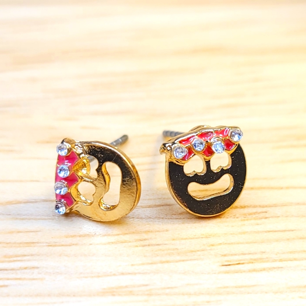 💍 Sparkly crown emoji small earrings